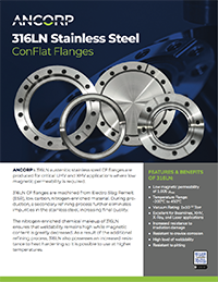 316LN ConFlat (CF) Flanges - ANCORP | High and Ultra-High Vacuum Products